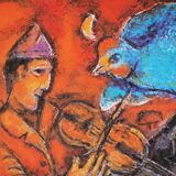 Marc CHAGALL: The violinist above the city - Original vintage poster signed