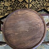 3 curved wooden bar stools