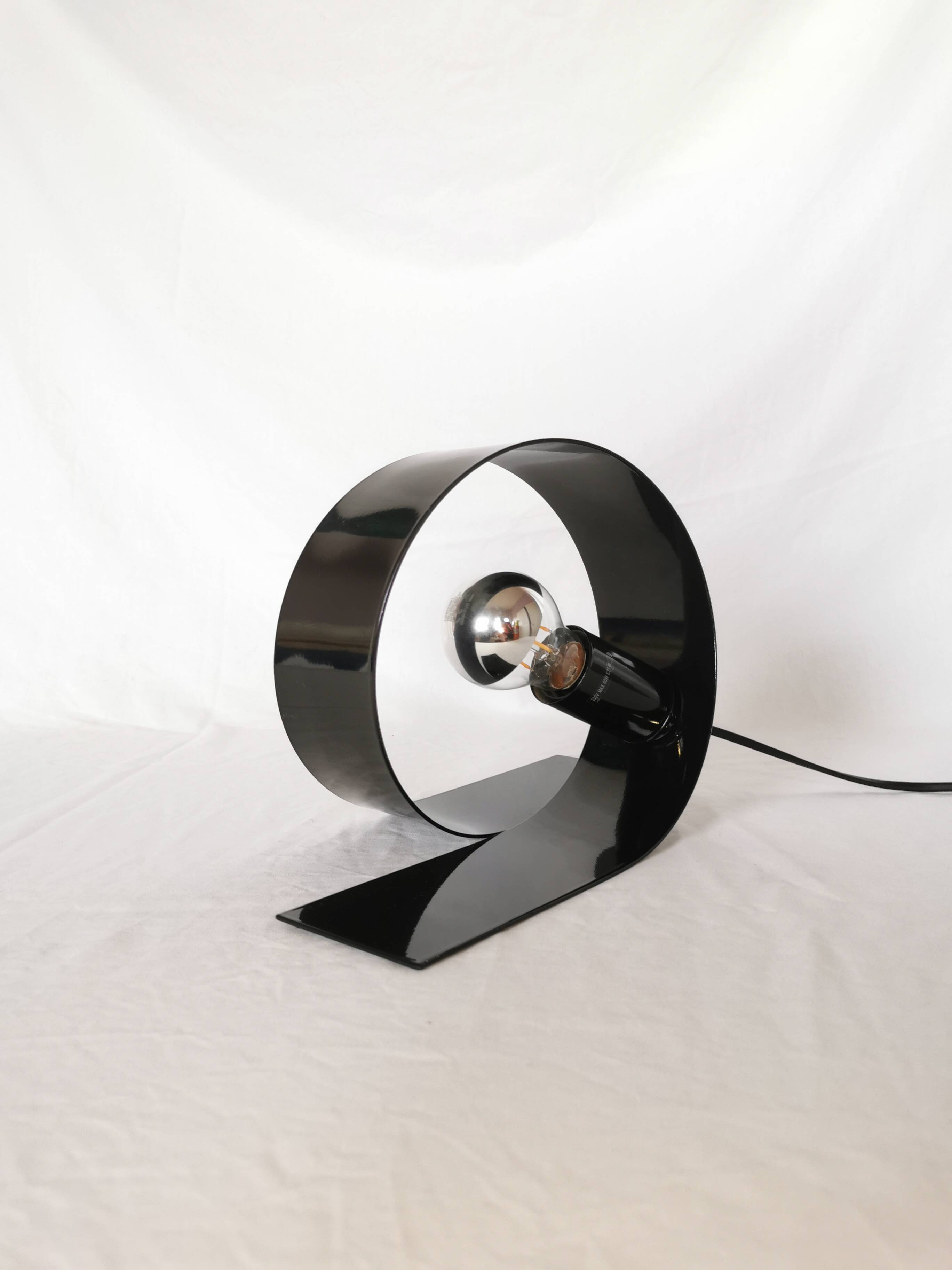 Steel looping lamp, Massive, Belgium, 1990.