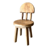 Small child's chair in natural blond teak back with three bars
