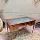 Flat desk in mottled mahogany, Louis XVI style, 19th century
