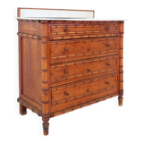 Bamboo-style commode with marble top - Late 19th century