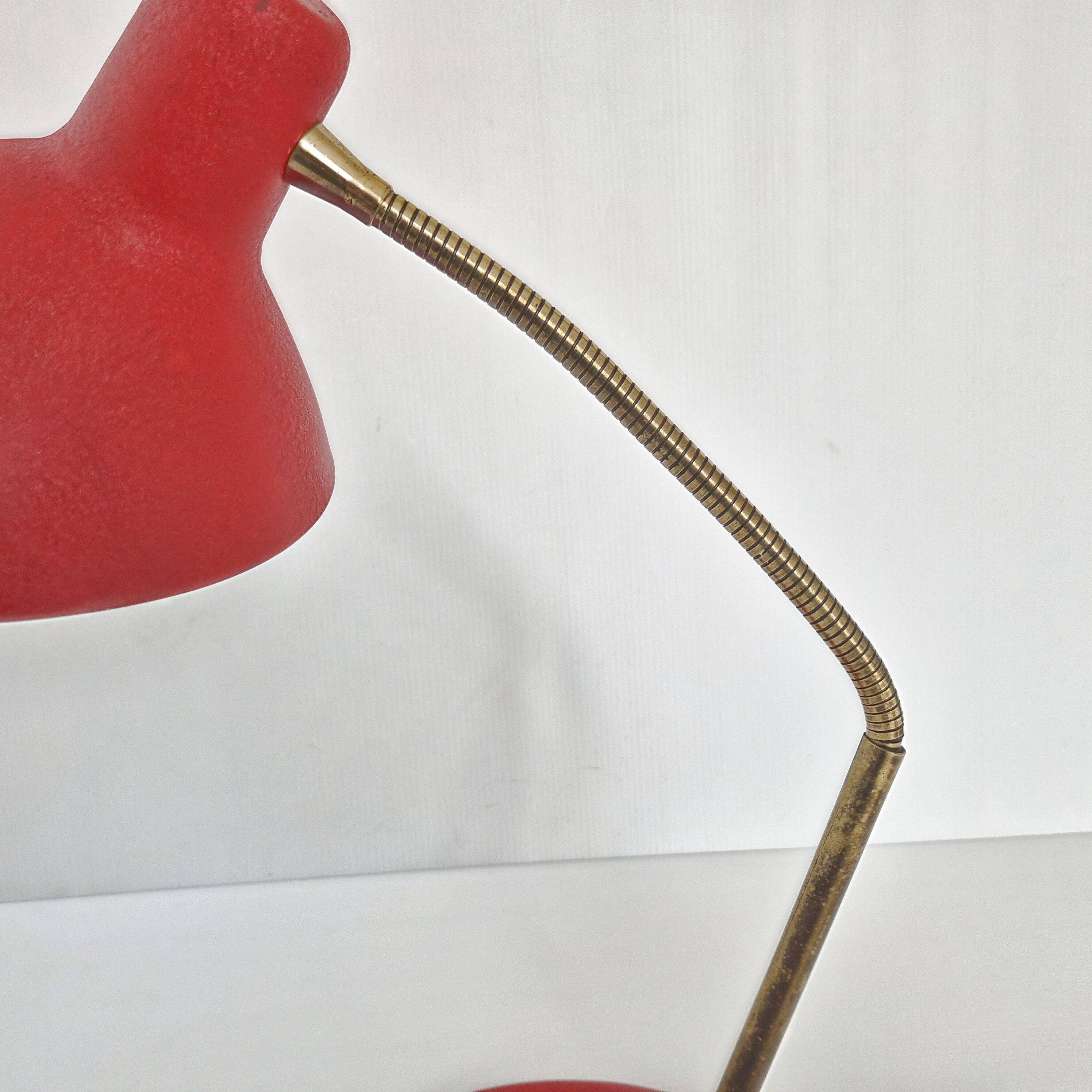Vintage table lamp 1950 metal & brass dlg jean boris lacroix serge mouille