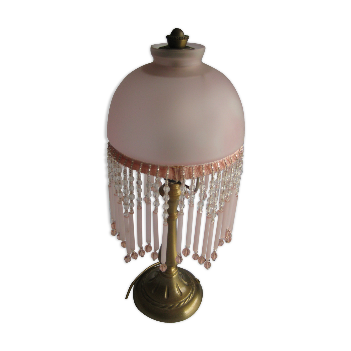 Brass bedside lamp with tassel