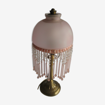 Brass bedside lamp with tassel