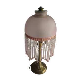 Brass bedside lamp with tassel