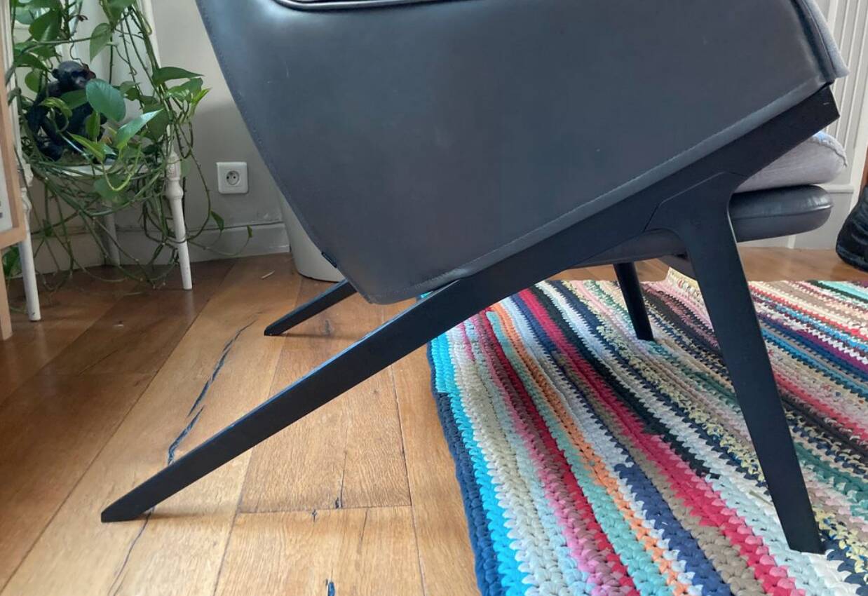 Bicolour armchair P22 Cassina designed by Patrick Norguet