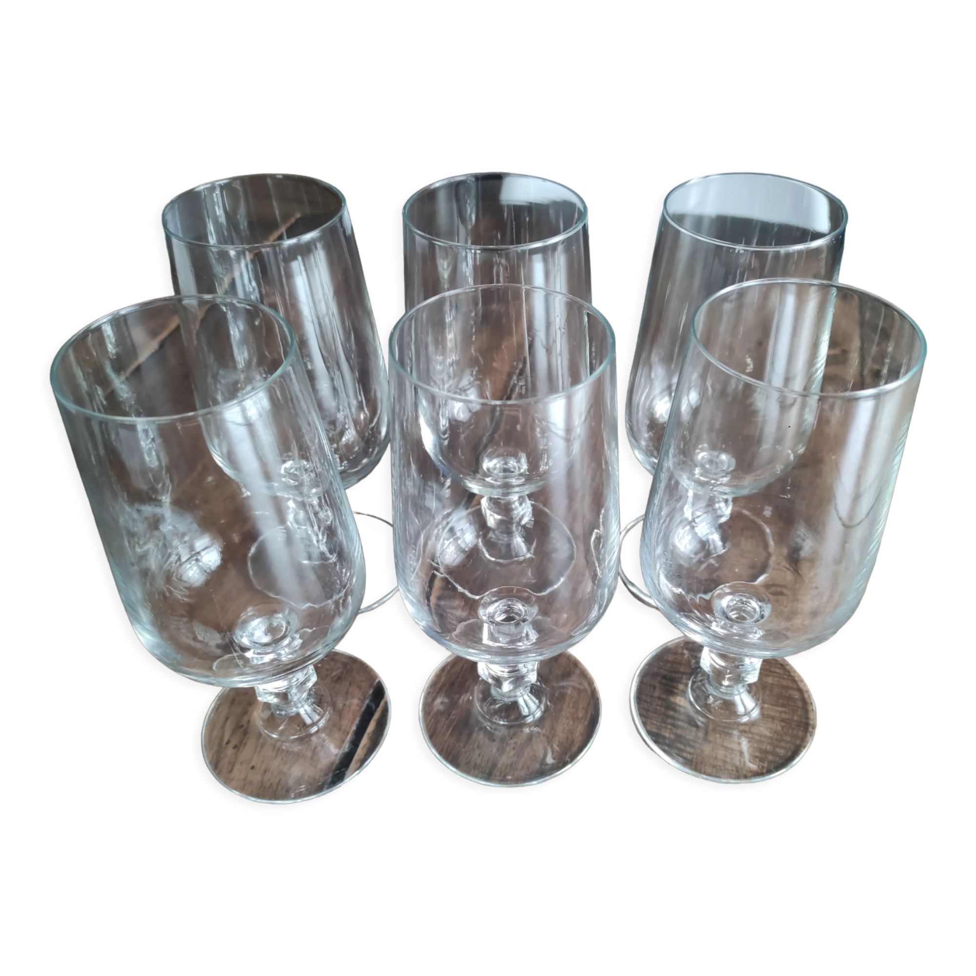 Set of 6 wine glasses top tasting hexagonal foot