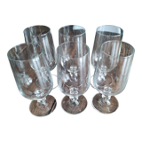 Set of 6 wine glasses top tasting hexagonal foot