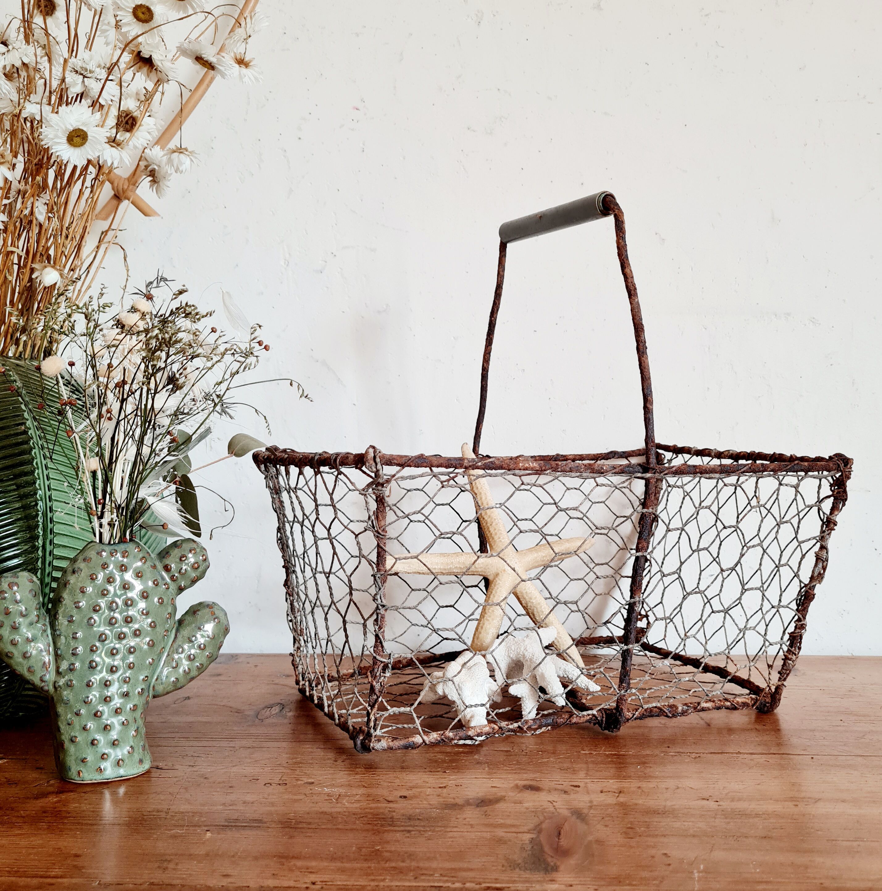 Old wired metal basket