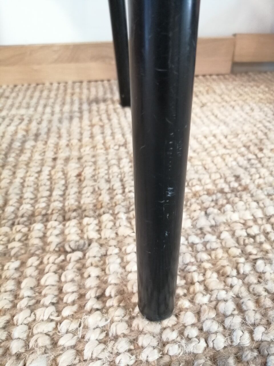 Series of 4 wooden and metal school chairs