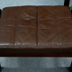 Pair of armchairs and ottoman in leather, 1970