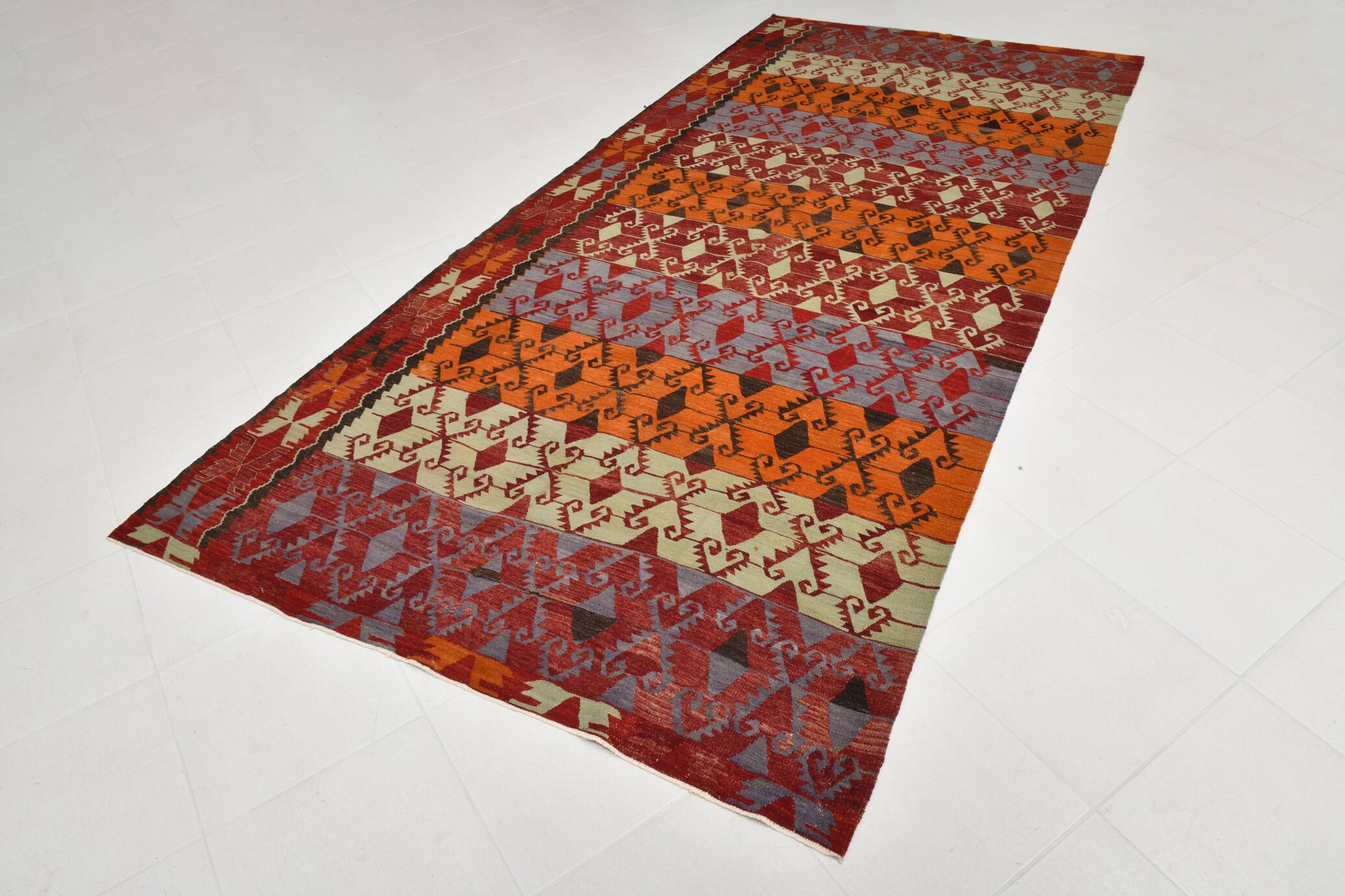 6x12 Orientel Turkish Kilim Rug, 172x369Cm