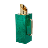Thermos pitcher in green parchment and brass by Aldo Tura 1960