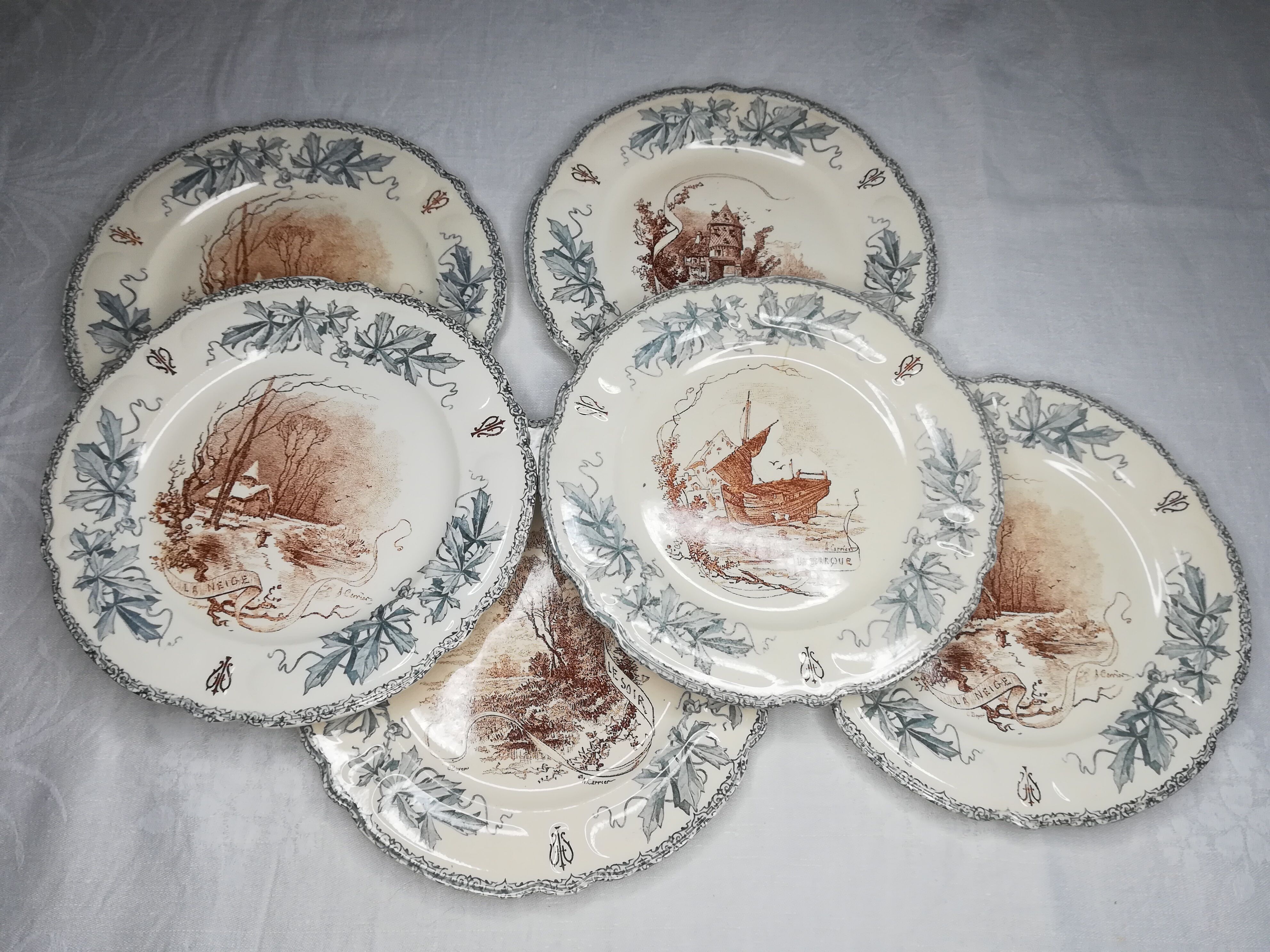 Series of 6 plates Choisy the King