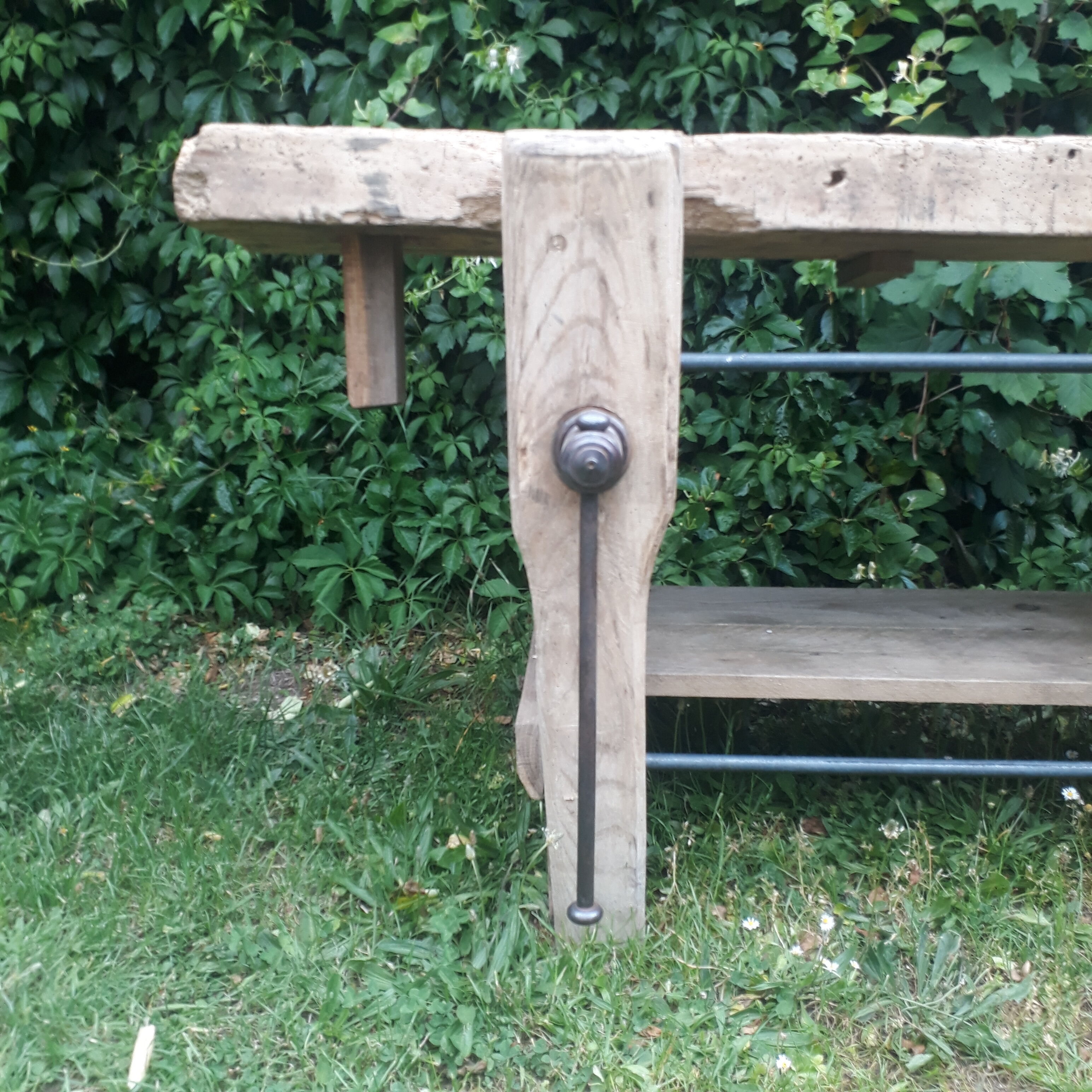 Renovated old industrial workbench