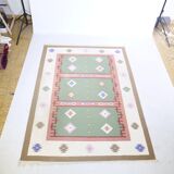 Hand-woven kilim true vintage ethnic wool rug, 70s 80s