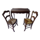 Bureau de cabaret Louis XV avec 2 chaises paillées