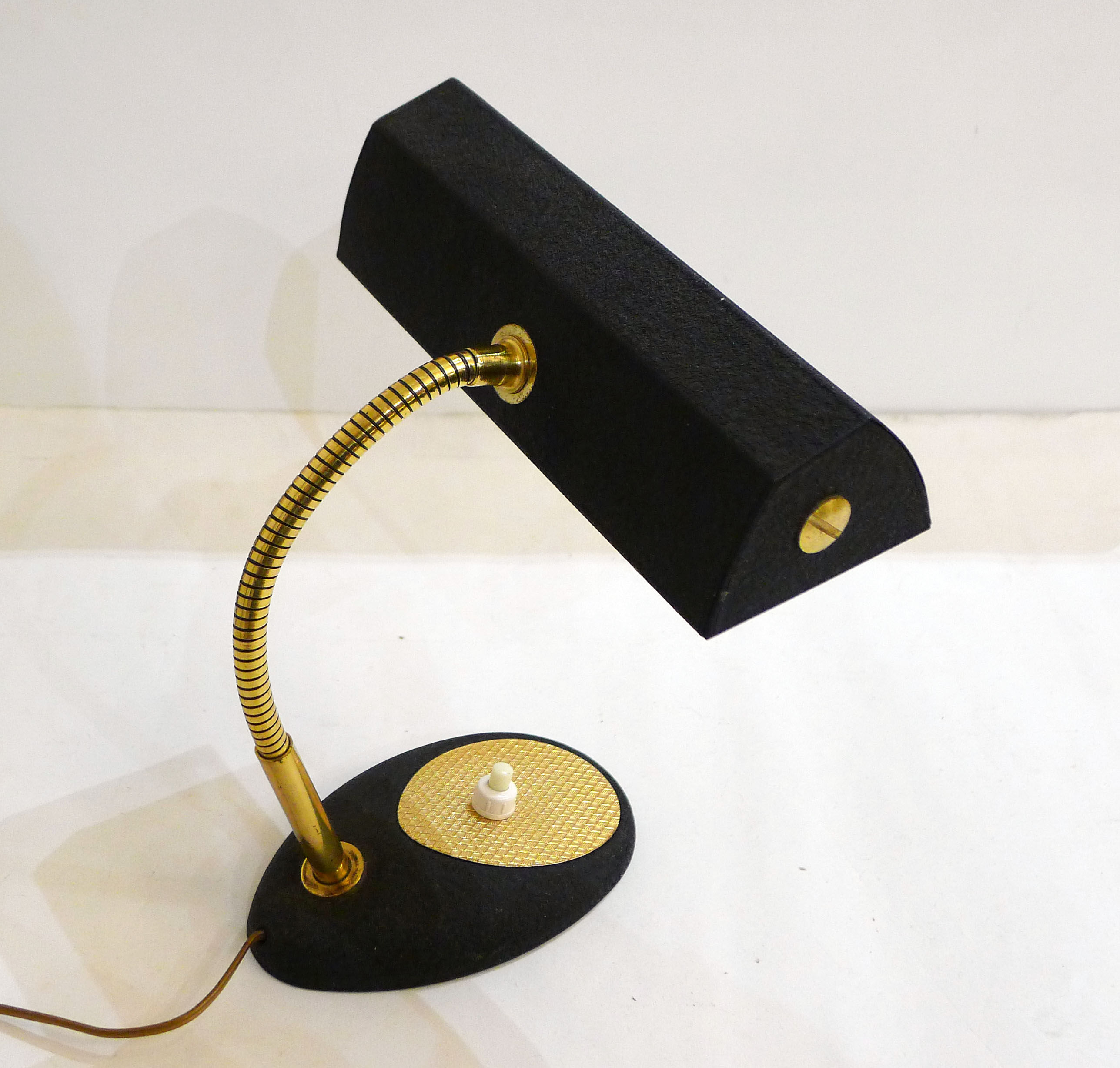 Small black Aluminor desk lamp - gilded
