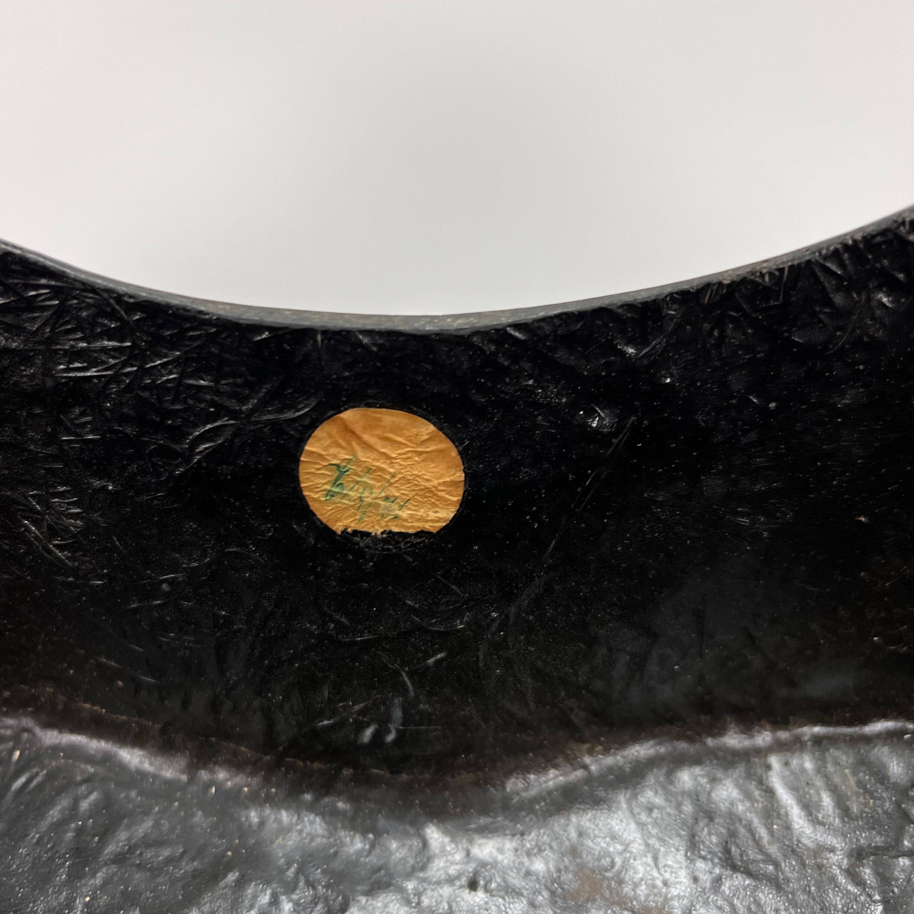 Italian fiberglass black stool, 1960s