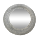 Vintage round white rattan mirror 59cm