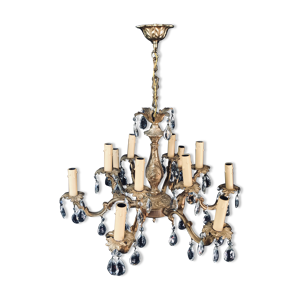 lustre 12 lumières bronze