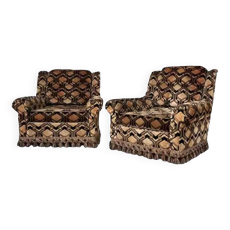 Set of 2 fabric armchairs