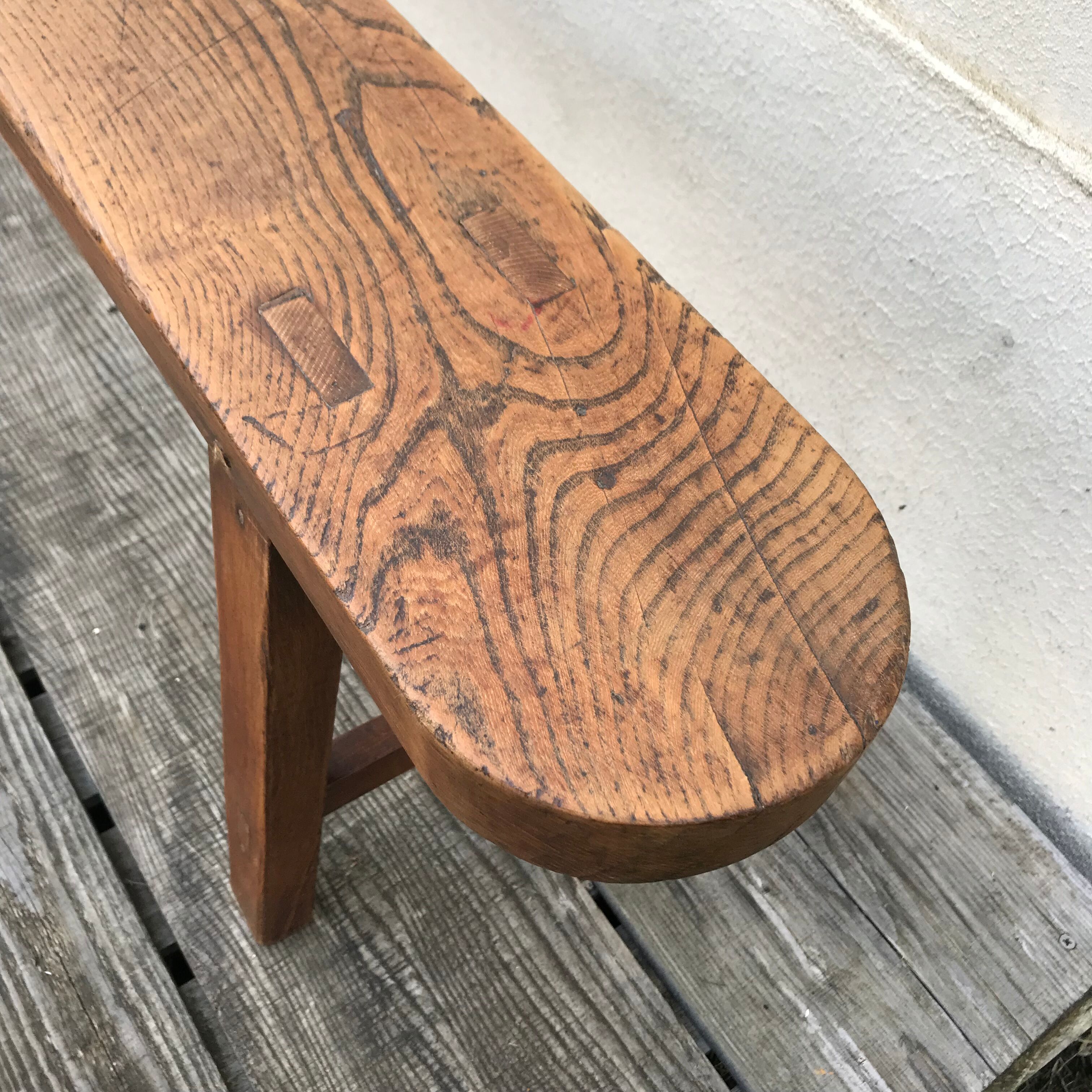Old farmhouse bench in solid elm