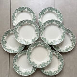 Set of 10 "Prunelle" plates Boch La Louvière