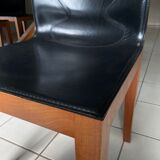 Lot de 6 chaises Matteo Grassi en cuir noir