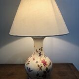 Vintage faience lamp with bird décor