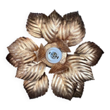 "Masca Italy" petal wall light in gilded metal - 1970.