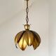 Two vintage pendant lights in gold metal