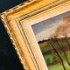 Landscape lake painting 50s