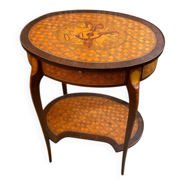 Table de salon en marqueterie