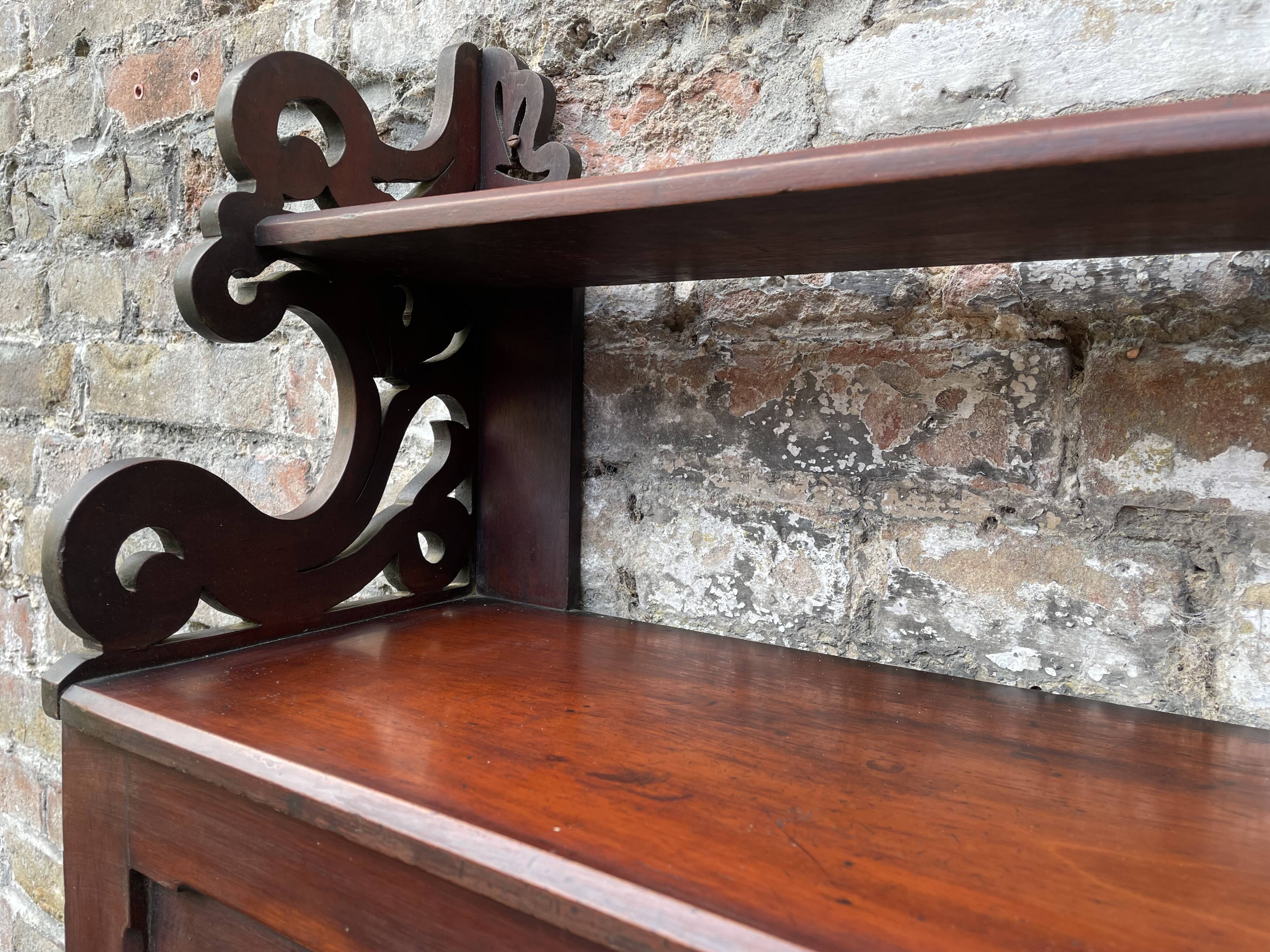 Antique mahogany wall cabinet/shelf