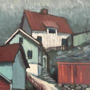 Original Swedish Oil on Canvas – “Stryket, Nordingrå” – Signed – Dated 1959 – Vintage & Framed – 52 × 44 cm (20.5" × 17.3")