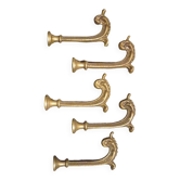 Pairs of 2 old hooks for brass tiebacks