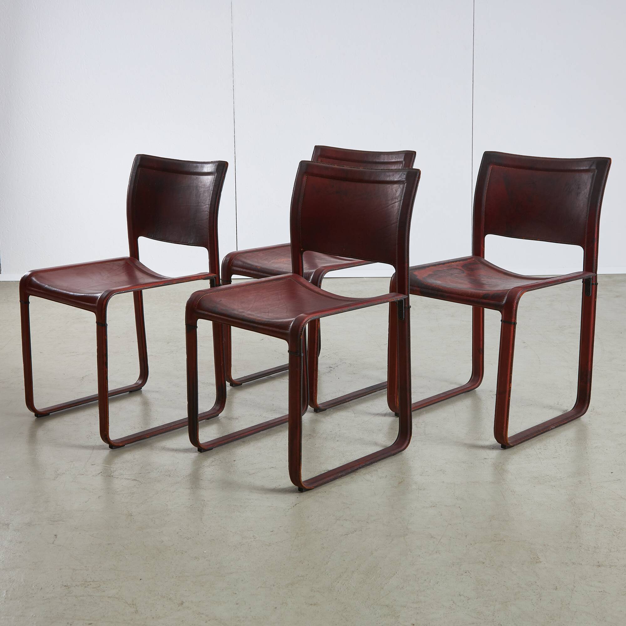 Set of 4 Sistina Strap Chair by Tito Agnoli for Matteo Grassi, 1980s