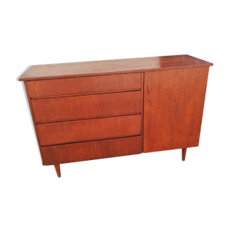 Sideboard years 50, 1 door, 4 drawers