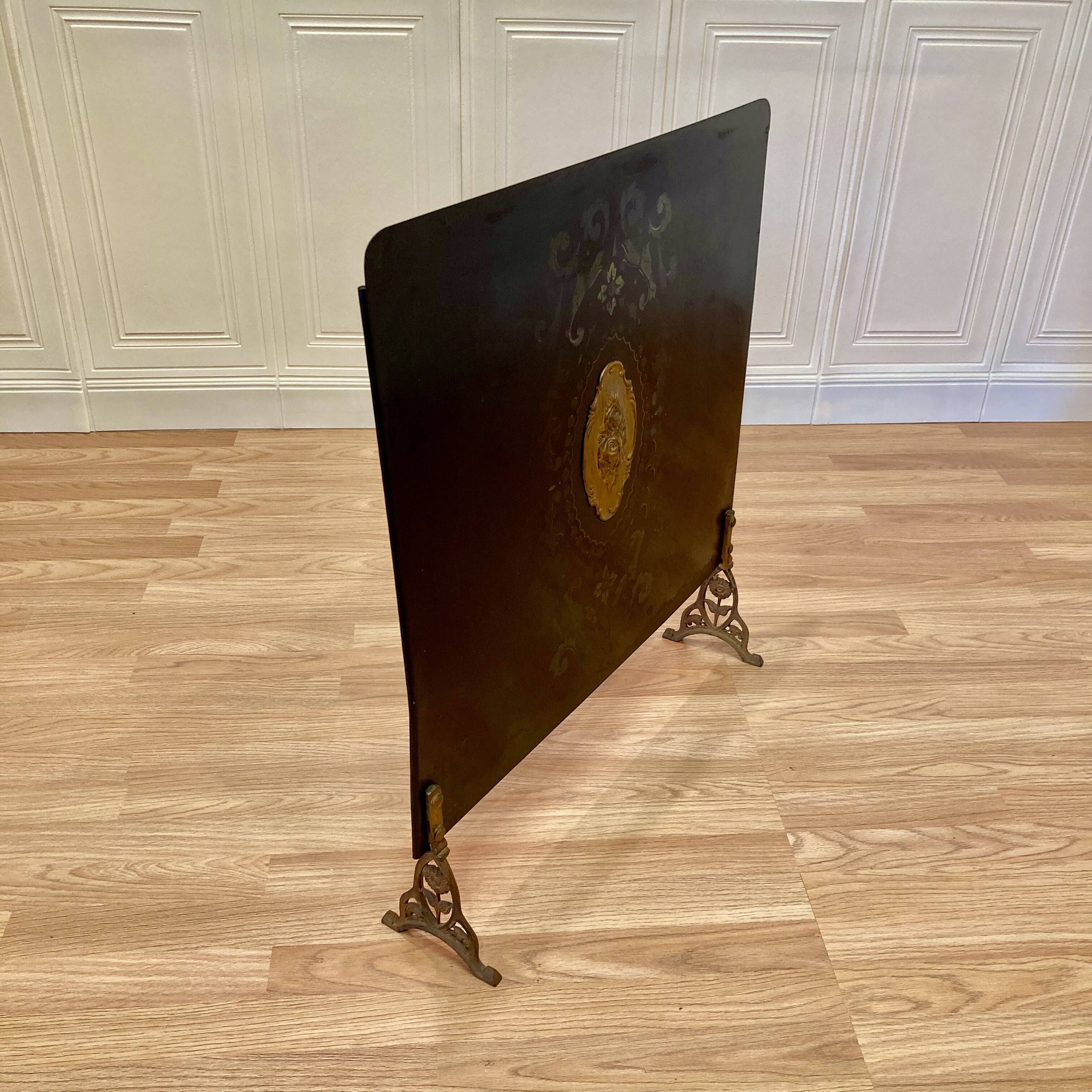 Vintage metal fireplace screen