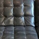 Canapé vintage en cuir noir haut de gamme