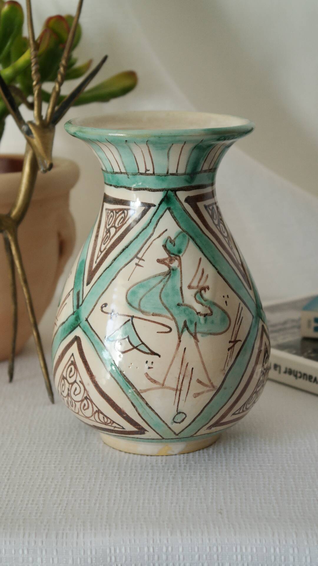 Spanish enamelled terracotta vase PUNTER 1960