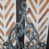 Large patinated chandelier candle holder with 4 lights