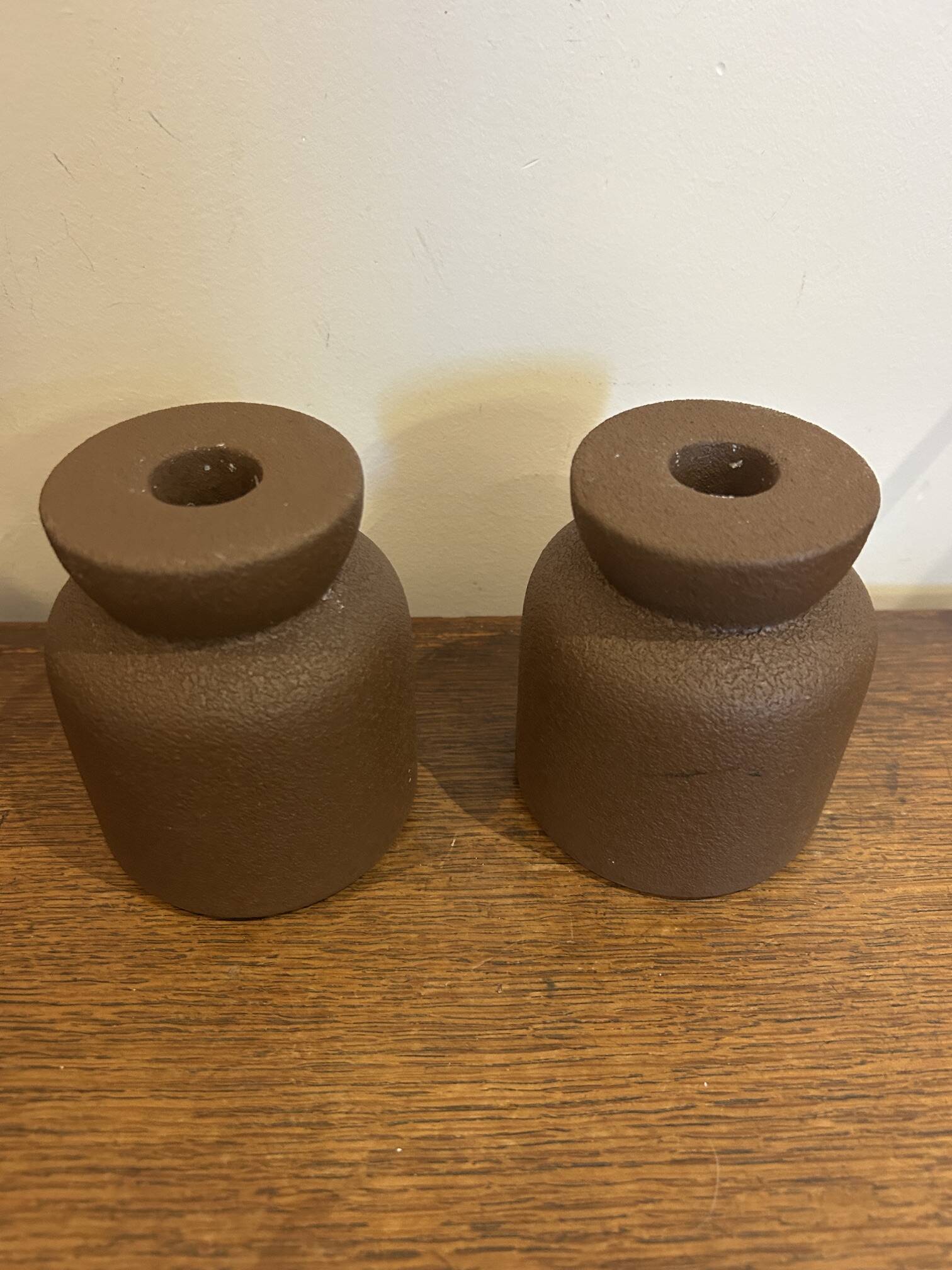 vintage brutalist candlestick holders