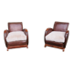 Paire de fauteuils art-déco en cuir