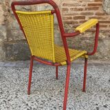 Garden armchair in scoubidou
