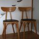2 chaises Jurasiège hêtre clair skaï noir