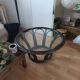 Maugrion editions rattan and glass coffee table