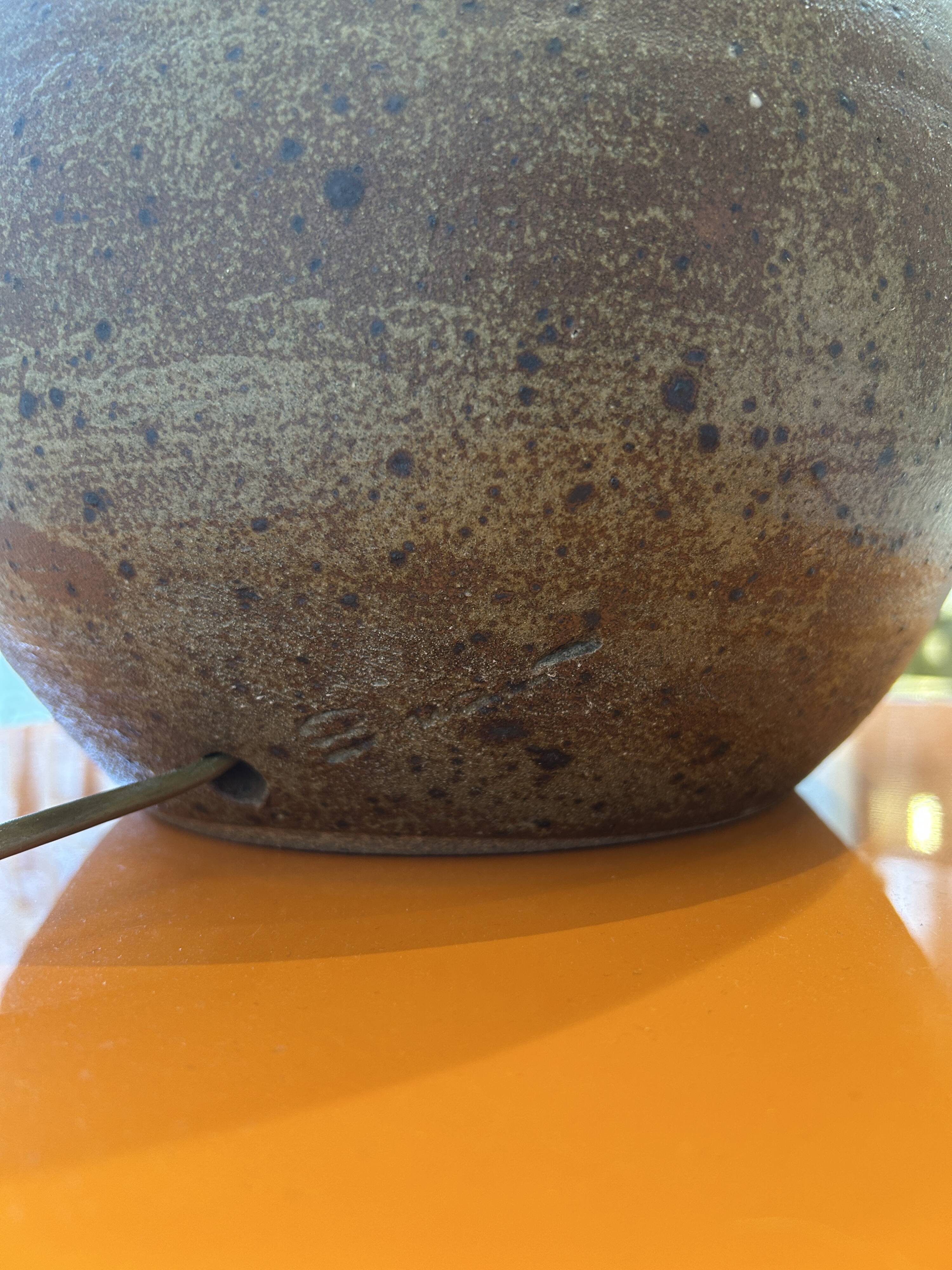 Guy Baudat stoneware ball lamp